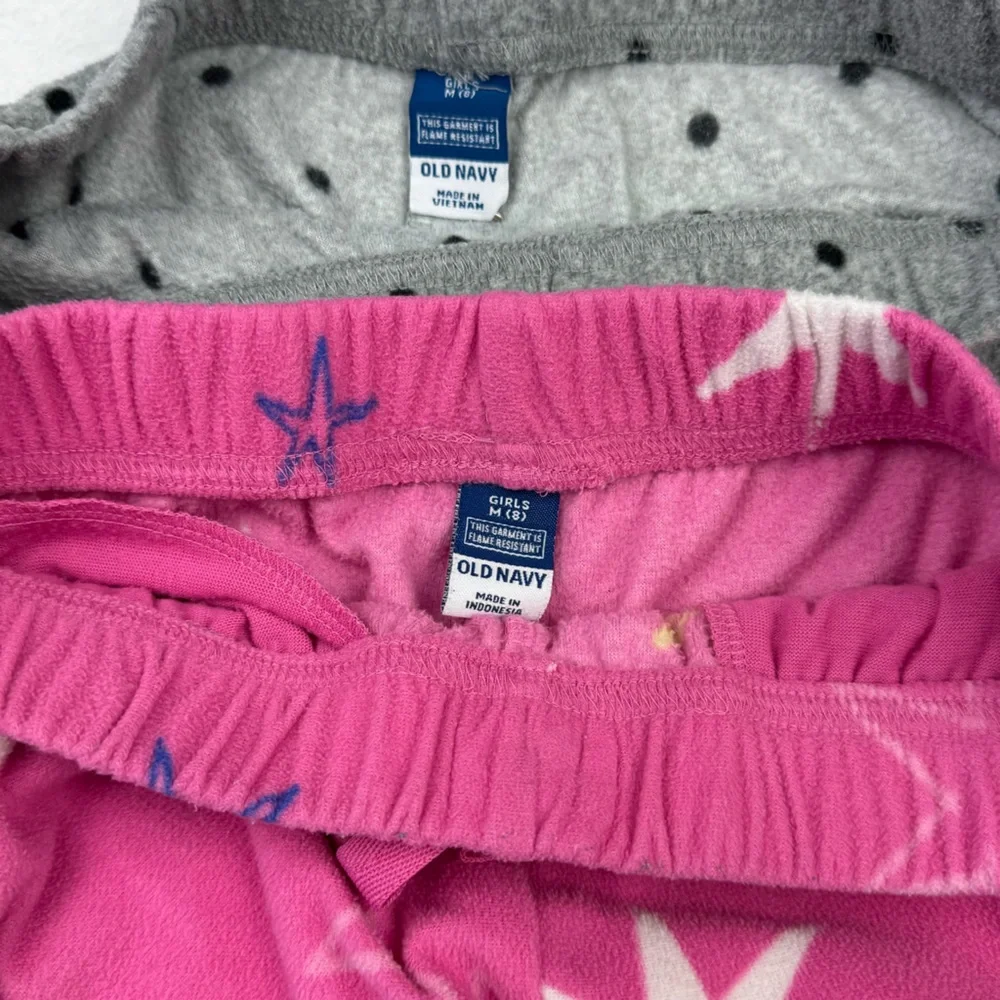 Old Navy youth girls fleece pajama pants. Lot of 2. Girls Size M (8).